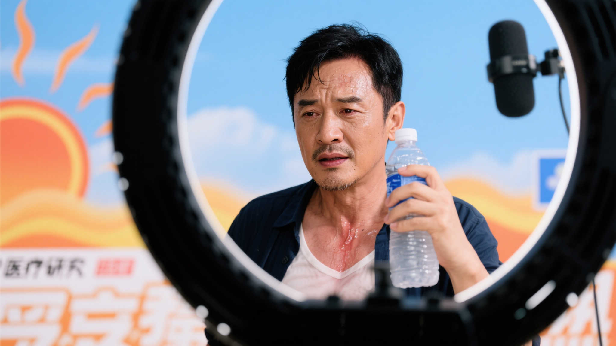 63岁演员马景涛直播意外晕倒后脑着地 发声安抚网友：天气炎热致暂时失神